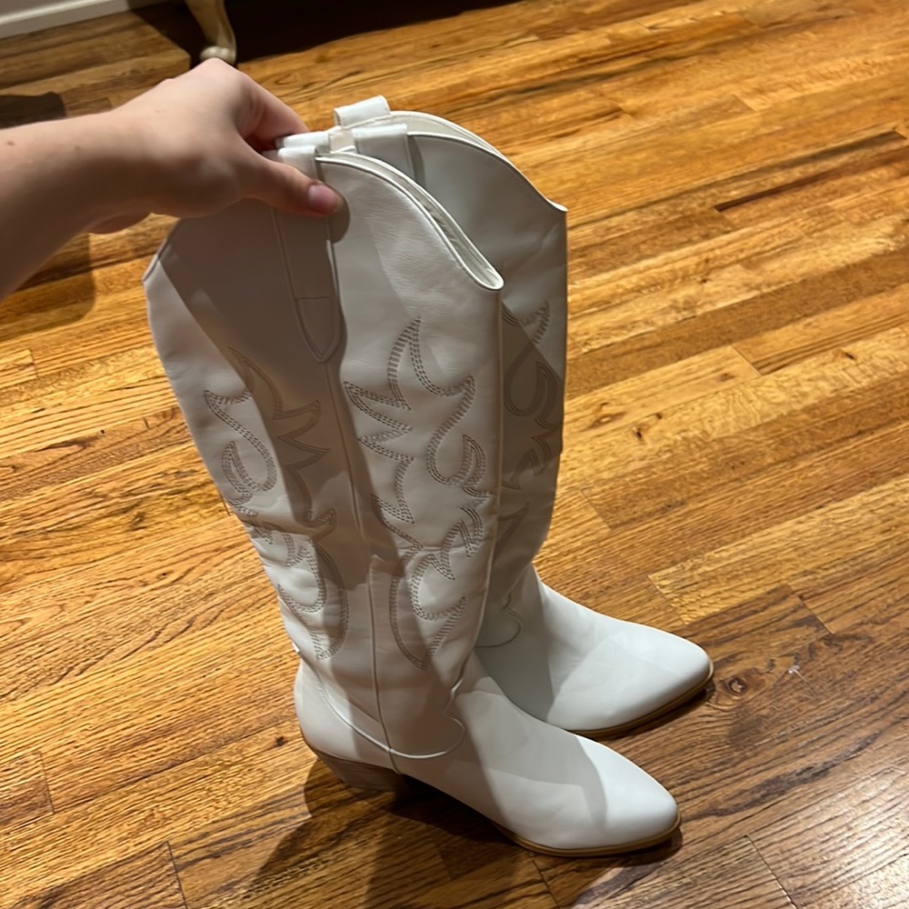 White Amazon Cowboy Boots